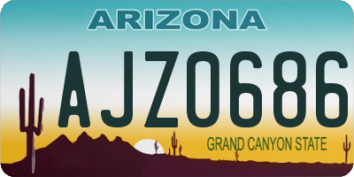 AZ license plate AJZ0686