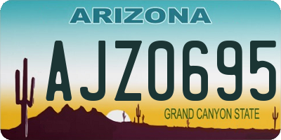 AZ license plate AJZ0695