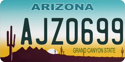 AZ license plate AJZ0699