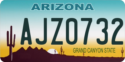 AZ license plate AJZ0732