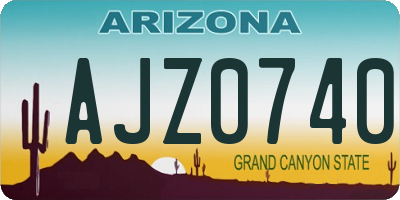 AZ license plate AJZ0740
