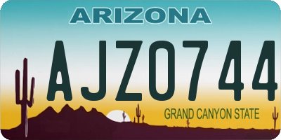 AZ license plate AJZ0744