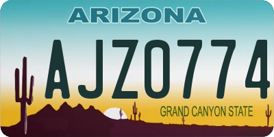AZ license plate AJZ0774