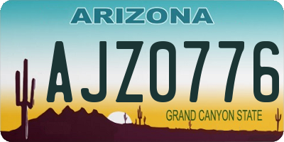 AZ license plate AJZ0776