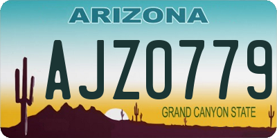 AZ license plate AJZ0779