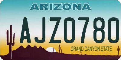 AZ license plate AJZ0780