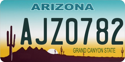 AZ license plate AJZ0782