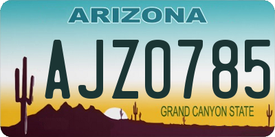 AZ license plate AJZ0785