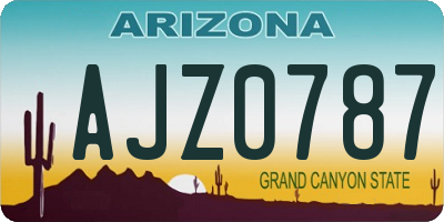 AZ license plate AJZ0787