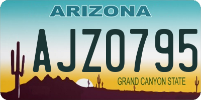 AZ license plate AJZ0795