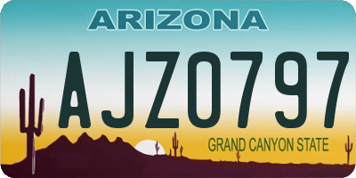 AZ license plate AJZ0797
