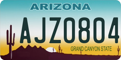 AZ license plate AJZ0804
