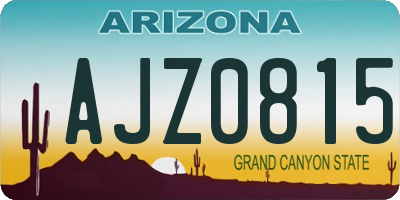 AZ license plate AJZ0815