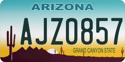 AZ license plate AJZ0857
