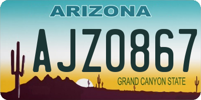 AZ license plate AJZ0867