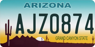 AZ license plate AJZ0874