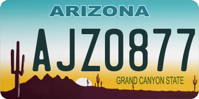 AZ license plate AJZ0877