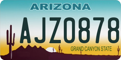 AZ license plate AJZ0878