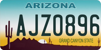 AZ license plate AJZ0896