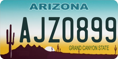 AZ license plate AJZ0899