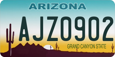 AZ license plate AJZ0902