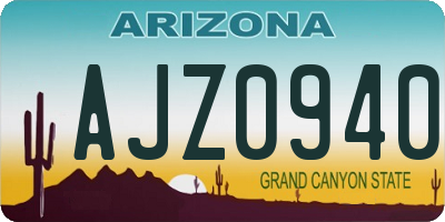 AZ license plate AJZ0940