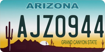 AZ license plate AJZ0944