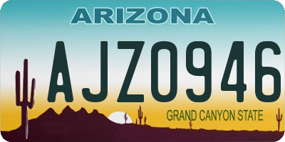 AZ license plate AJZ0946