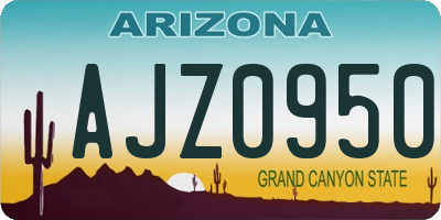 AZ license plate AJZ0950