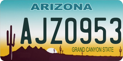 AZ license plate AJZ0953