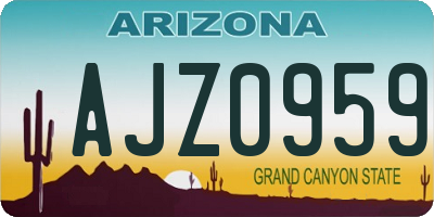 AZ license plate AJZ0959