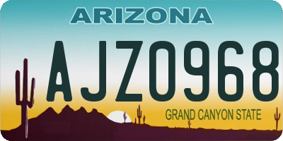 AZ license plate AJZ0968