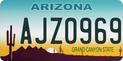 AZ license plate AJZ0969