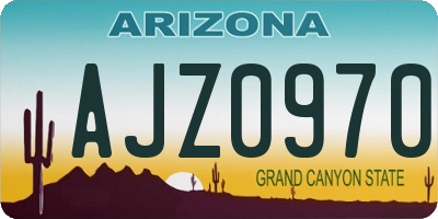 AZ license plate AJZ0970