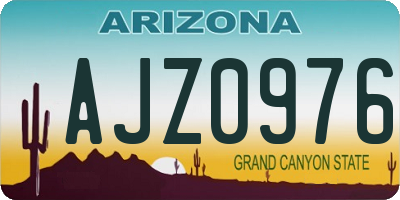 AZ license plate AJZ0976