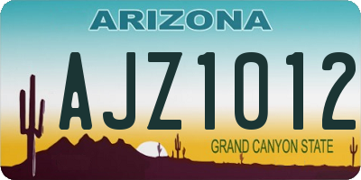 AZ license plate AJZ1012