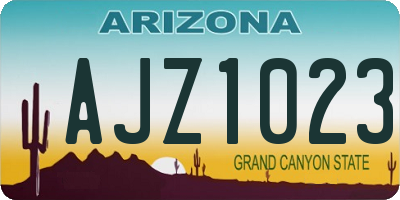 AZ license plate AJZ1023