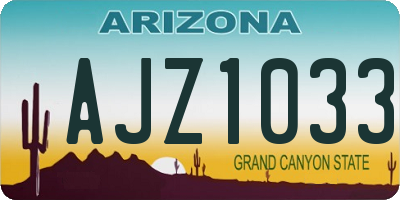 AZ license plate AJZ1033