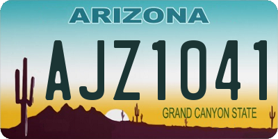 AZ license plate AJZ1041