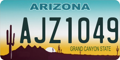 AZ license plate AJZ1049