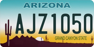 AZ license plate AJZ1050