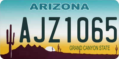 AZ license plate AJZ1065