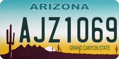 AZ license plate AJZ1069