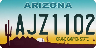 AZ license plate AJZ1102