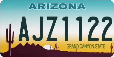 AZ license plate AJZ1122
