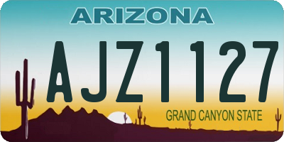AZ license plate AJZ1127