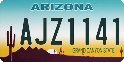 AZ license plate AJZ1141