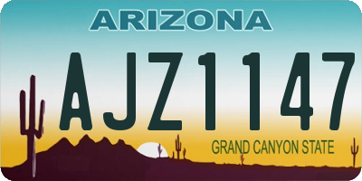 AZ license plate AJZ1147