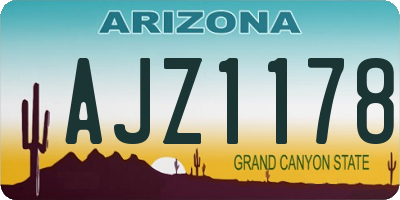 AZ license plate AJZ1178