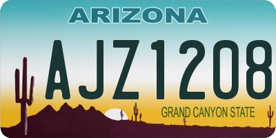 AZ license plate AJZ1208